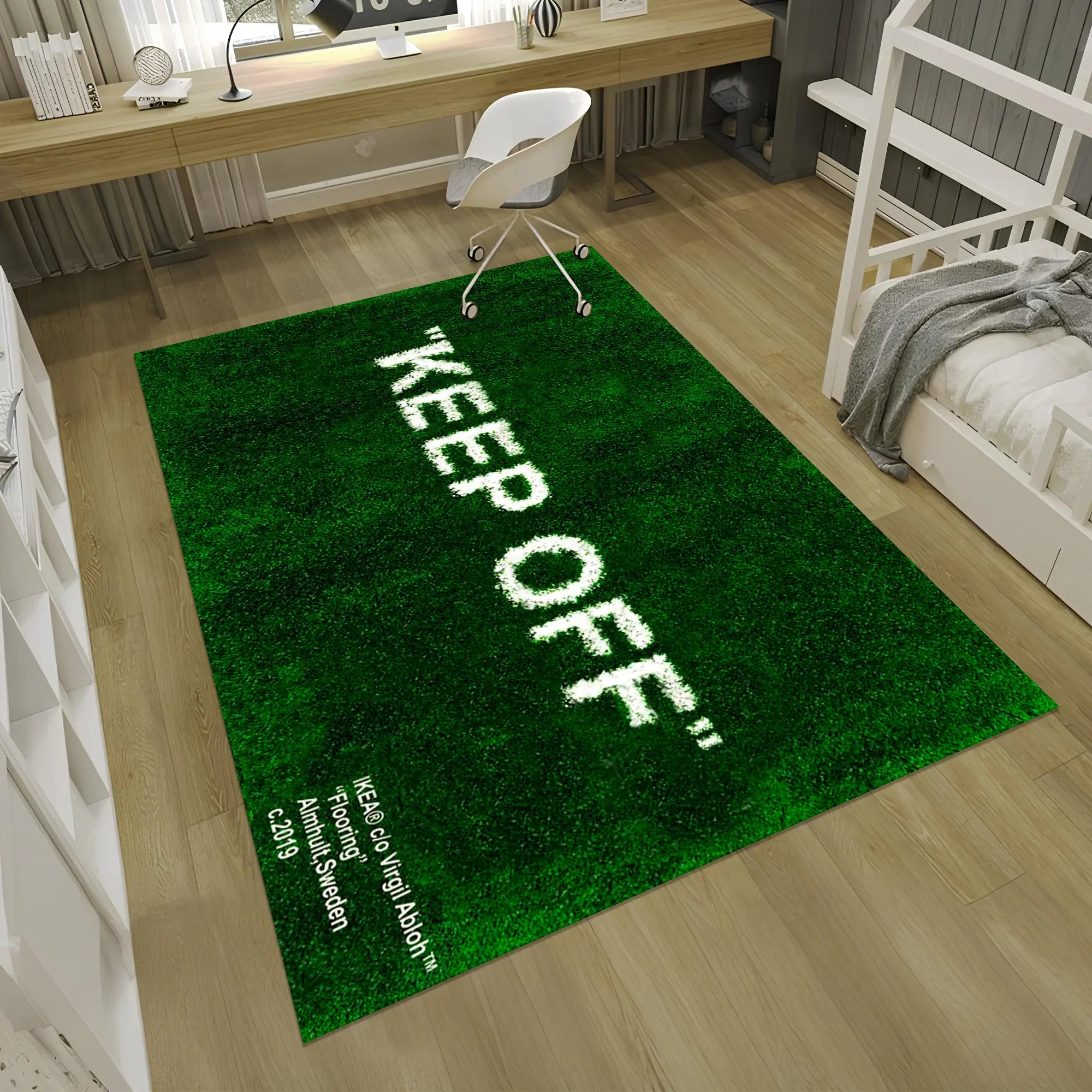 Keep Off Rug Green Rug Grass Pattern Rug Modern Rug Runner Rug Home Decor Area Rug Aesthetic Rug Rugs for Living Room